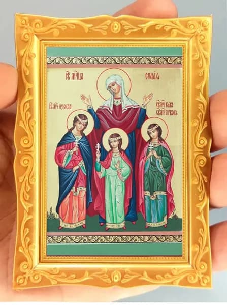 Икона Магнит в Раме " Вера Надежда Любовь и Мать София "