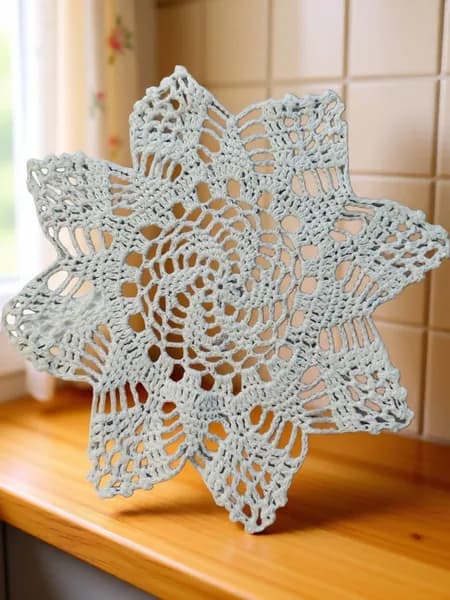Салфетка на стол декоративная кружевная, хлопок, 20*20