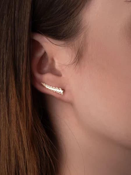 Серьги-продёвки Костромской Ювелирный Завод Лепестки из Золота 585 пробы