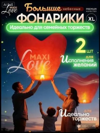 Летающие небесные фонарики в форме сердца, 2 шт Романтические Sky Lanterns для свадьбы, праздника и исполнения желаний