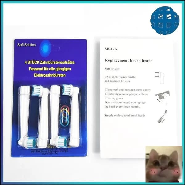 4 штуки.Сменные насадки для электрических зубных щеток Oral-B (Braun), BEIBER CLASSIC с КОЛПАЧКОМ 4 шт.-Скидка