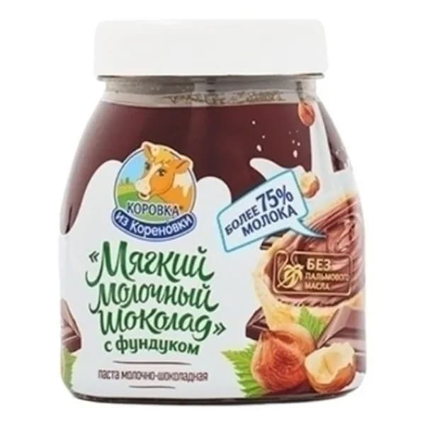 Паста Коровка из Кореновки Мягкий молочный шоколад с фундуком 330 г