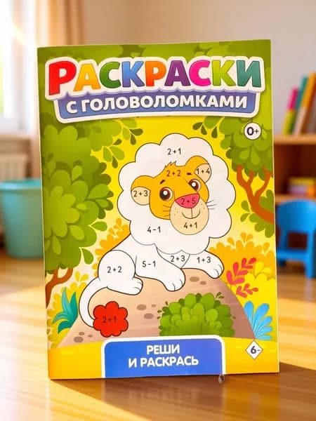 Раскраска с примерами. Реши и раскрась.