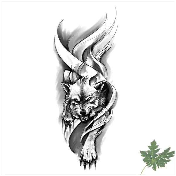 Tattoo'шки Временная тату "Злой волк" 21*12см