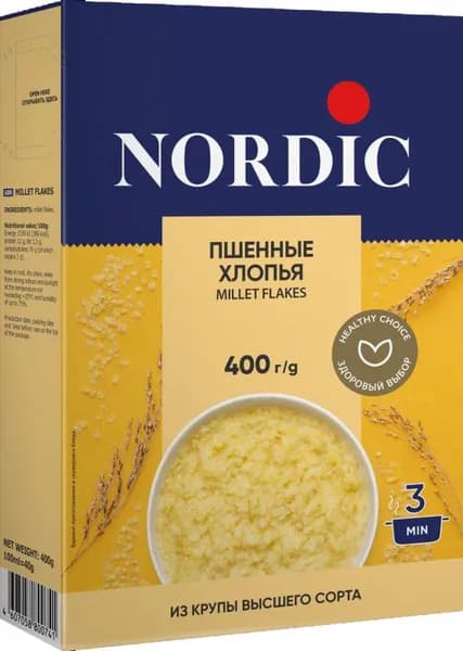Хлопья Nordic пшенные 400 г