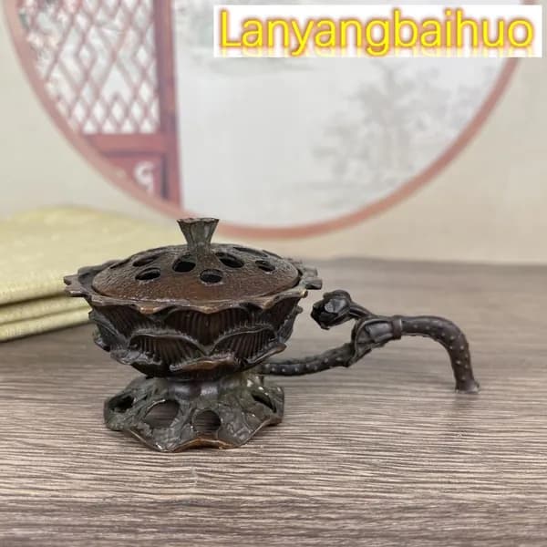 Раритетный кувшин для ладана в форме лотоса: драгоценное украшение для дома и офиса.