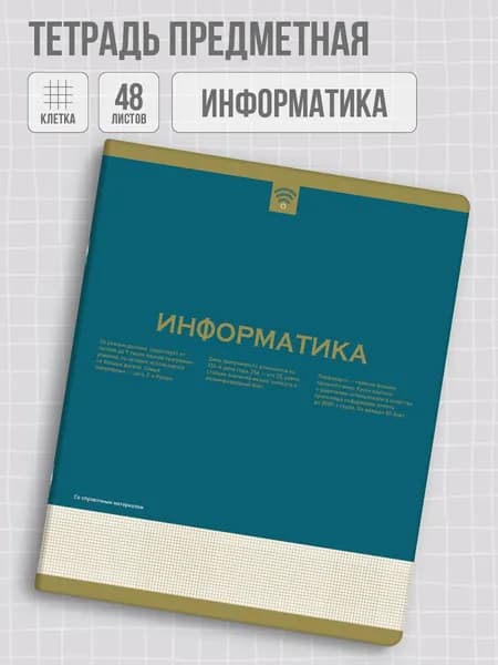 Тетрадь предметная по информатике 48 листов в клетку Феникс+ "софт-тач"
