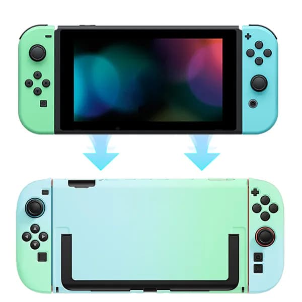 Чехол для Switch 2, сине-зелёный, полный комплект, мягкий ПК