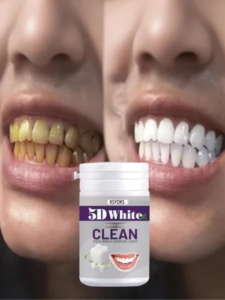 KSYOKS Зубной порошок 5D White: очистка и яркое беление зубов за 3 дня ,для идеальной привлекательной улыбки