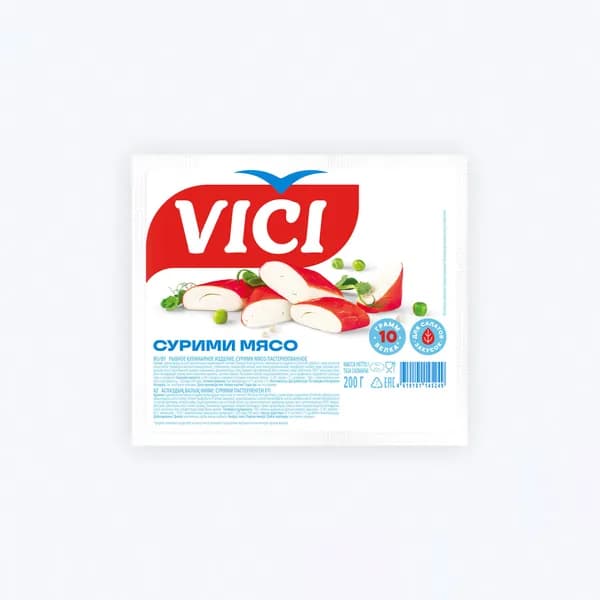 Крабовое мясо имитация 200 г, Любо есть VICI