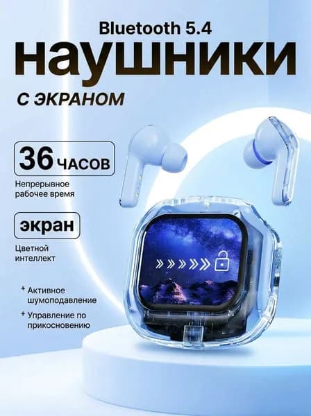 Наушники беспроводные с микрофоном, Bluetooth, Радиоканал, USB, синий