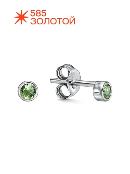 Серебряные пусеты 925 пробы с кристаллами Swarovski
