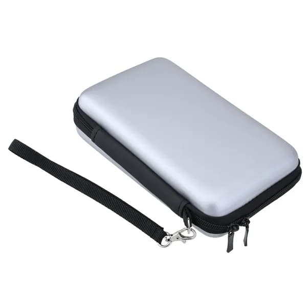Чехол для Nintendo New 3DS XL и других моделей DS, серебристый, жёсткий, с отделениями