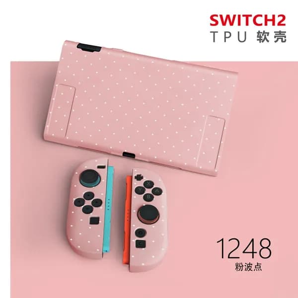 Подходит для чехла Switch 2 с синим горошком, жесткого чехла, защитного чехла для Switch 2 поколения, матового чехла.