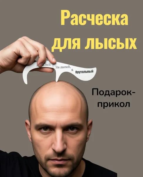 Расческа для лысых, подарок прикол для мужчин