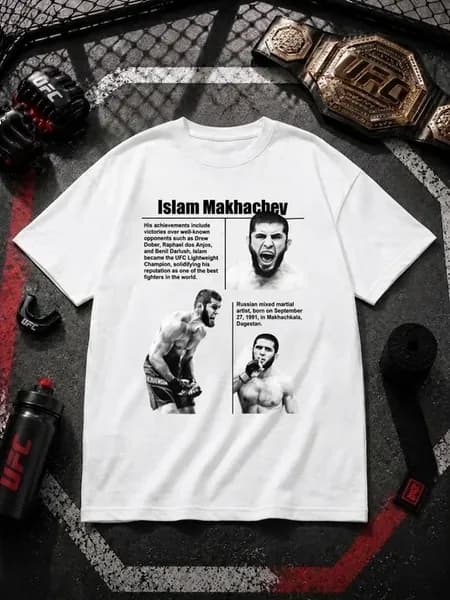 Футболка с принтом оверсайз UFC Ислам Махачев