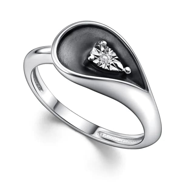 Серебряное кольцо DIAMANT-ONLINE с бриллиантом 925 пробы
