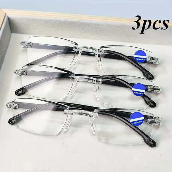 3pcs Готовые очки для зрения От 0 до + 4.0 с диоптриями корригирующие для чтения и дальнозоркости, компьютерные очки, женские/мужские(+2.00)
