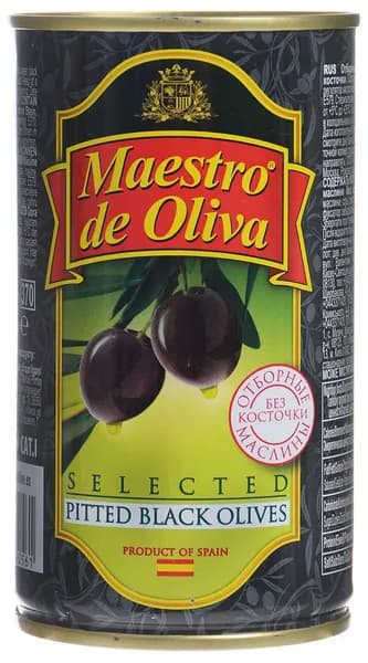 Маслины Maestro de Oliva без косточки, 360 г