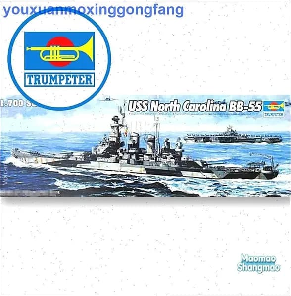 Trumpeter 05734 1/700 Американский North Carolina BB-55 Модель военного корабля