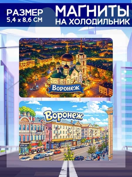 Виниловые магниты Воронеж . 2 шт размером 5,4*8,6 см.