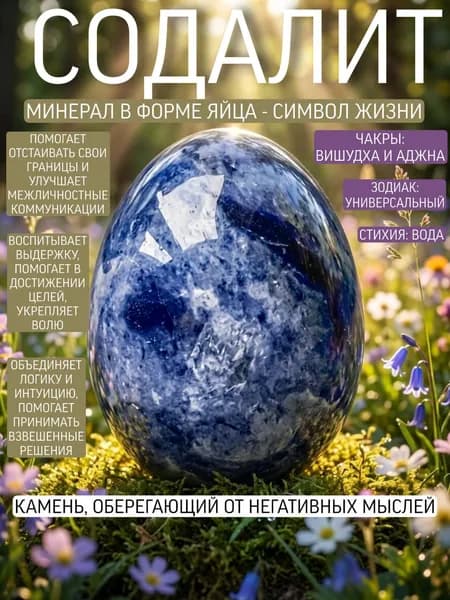 Содалит натуральный камень кристалл минерал