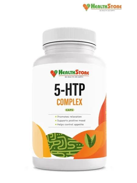 Релаксант HealthStore 5-HTP 100 мг + Vitamin B6 Caps 60 капсул 5 гидрокситриптофан, орнитин, глицин форте 300мг