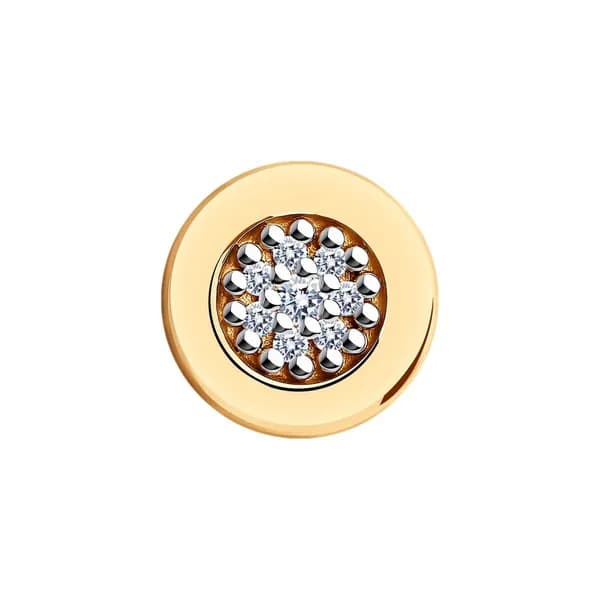 Золотая подвеска DIAMANT-ONLINE с фианитом 585 пробы
