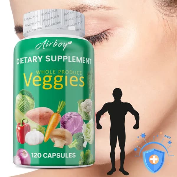 Биологически активные добавки Airboy Whole Produce Veggies разработаны для укрепления иммунной системы, обеспечения организма антиоксидантами и поддержания здоровья кишечника и всего организма.