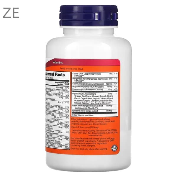 Now Foods Daily Vits, Multi Vitamin & Mineral, 120 капсул Мультивитамины и микроэлементы