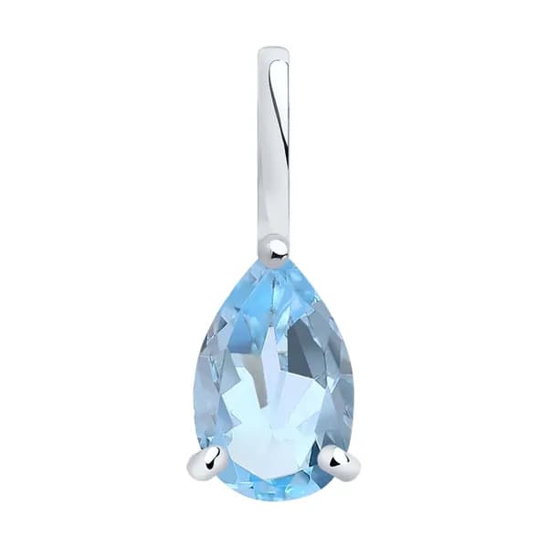 Подвеска из белого золота DIAMANT-ONLINE с топазом 585 пробы