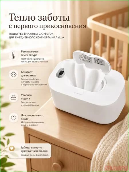 Подогреватель детских салфеток / контейнер / дозатор ,температура регулируется