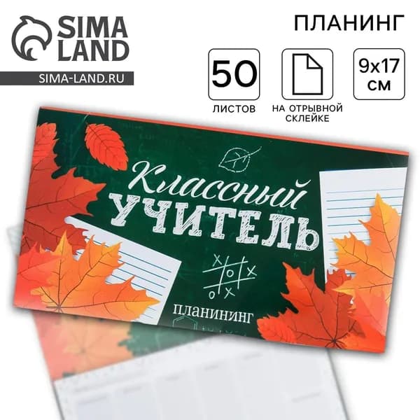 Планер - планинг еженедельник "Классный учитель" недатированный с отрывными листами подарочный, 17 см х 9 см, 50 листов