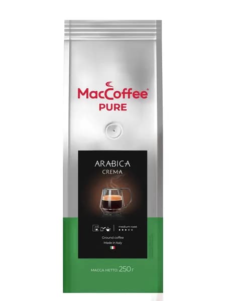 Кофе молотый MacCoffee PURE Arabica Crema, 250 г