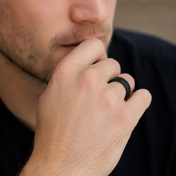 Мягкий силиконовый чехол для кольца Oura Ring 5, чёрный, размер S