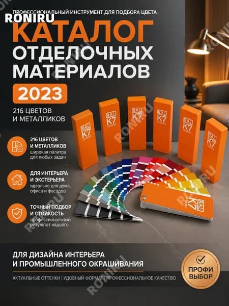Каталог отделочных материалов 2023, 216 цветов и металликов для дизайна интерьера и промышленного окрашивания