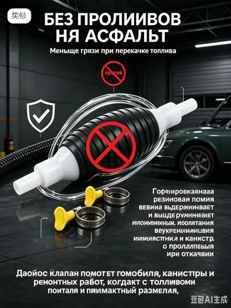 GEALFIS Ручная помпа для перекачки топлива, бензина, дизеля, воды, 11.5 л/мин, хомуты, универсальная груша