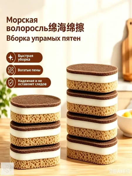 Износостойкие гигиеничные губки для посуды набор 10 шт.