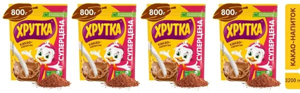 Какао напиток ХРУТКА быстрорастворимый 800 гр. х 4 шт.