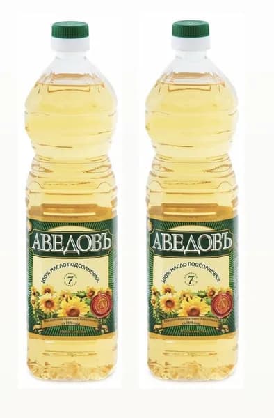 Масло подсолнечное АВЕДОВЪ, Юг Руси, 2 бутылки по 1 литру