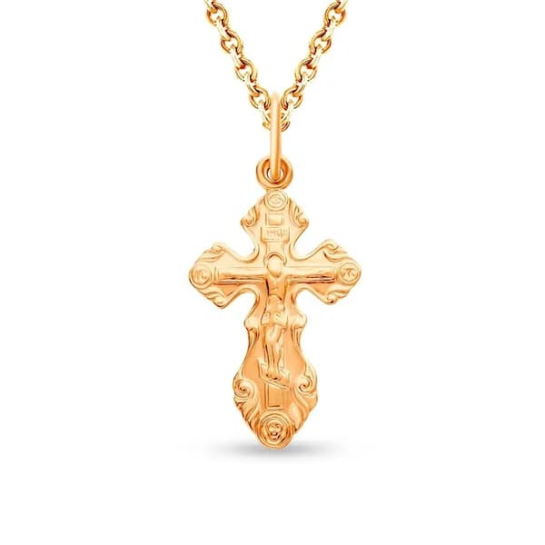Крестик из красного золота 375 пробы 585GOLD
