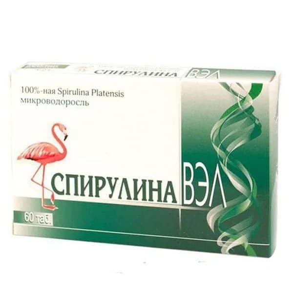 Спирулина ВЭЛ таблетки массой 0,5г, №60