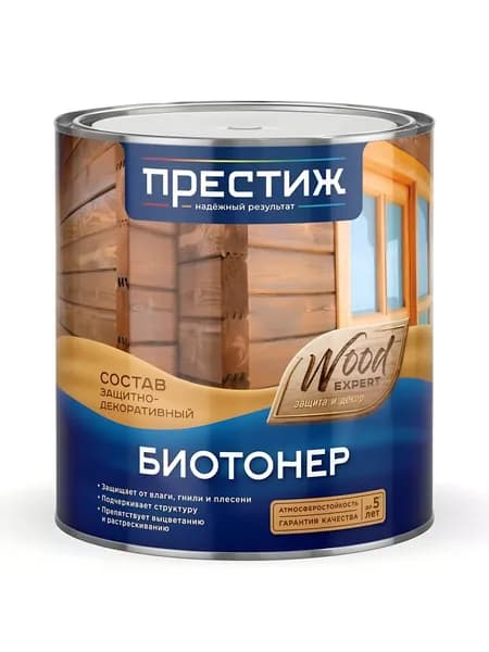 Пропитка для дерева Престиж Биотонер, махагон, 2.5 л, полуматовая, алкидная