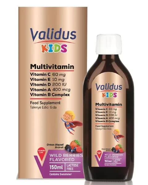 Validus Валидус Мультивитамин: B12 + B3 + D3 + A + Фолиевая кислота, сироп 150 мл