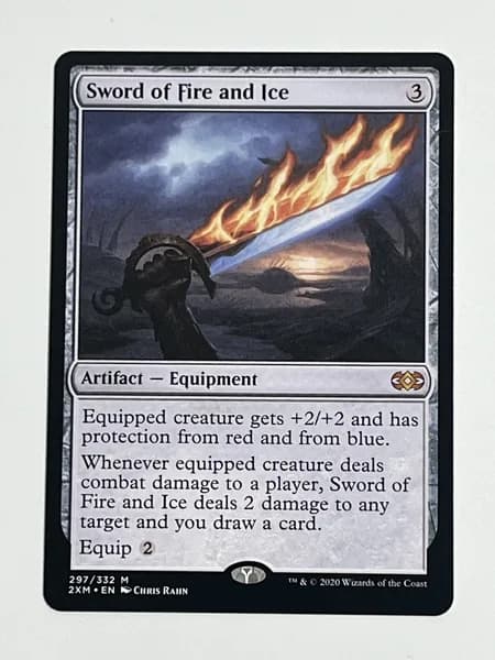 Магия сбора прокси-карт Высококачественные нефольговые карты Sword of Fire and Ice 2xm#297