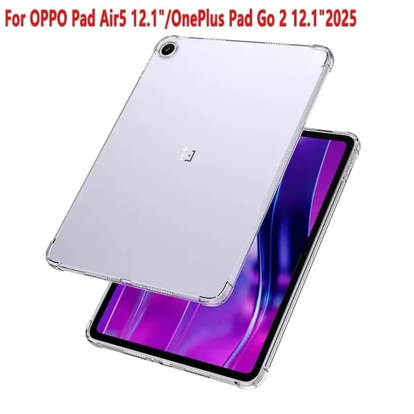 Чехол для OnePlus Pad Go 2 12.1 дюйма 2025 года, прозрачный толстый подушечка воздуха мягкий силиконовый чехол OPPO Pad Air5 12,1" корпуса планшетов