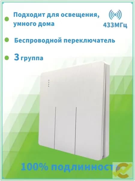 Беспроводной выключатель света / бытовых приборов дистанционный / кнопка с приемником 433 МГц 220В CPN 6