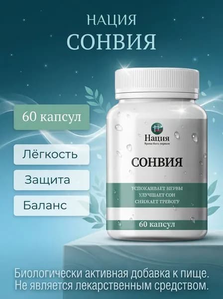 Биологически активная добавка к пище "РусВита Иммуно" / Нация. Сонвия, банка 60 капсул