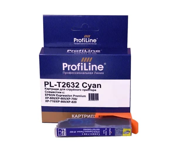 Картридж для струйного принтера T2632 ProfiLine для Epson Expression Premium XP600/XP605/XP700/XP710/XP800/XP820, цвет голубой