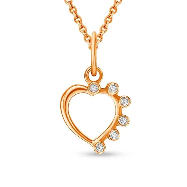 Подвеска на шею с фианитами из красного золота 375 пробы 585GOLD